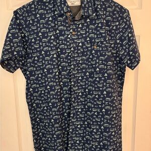 Men's Blue Nautical Print Shirt